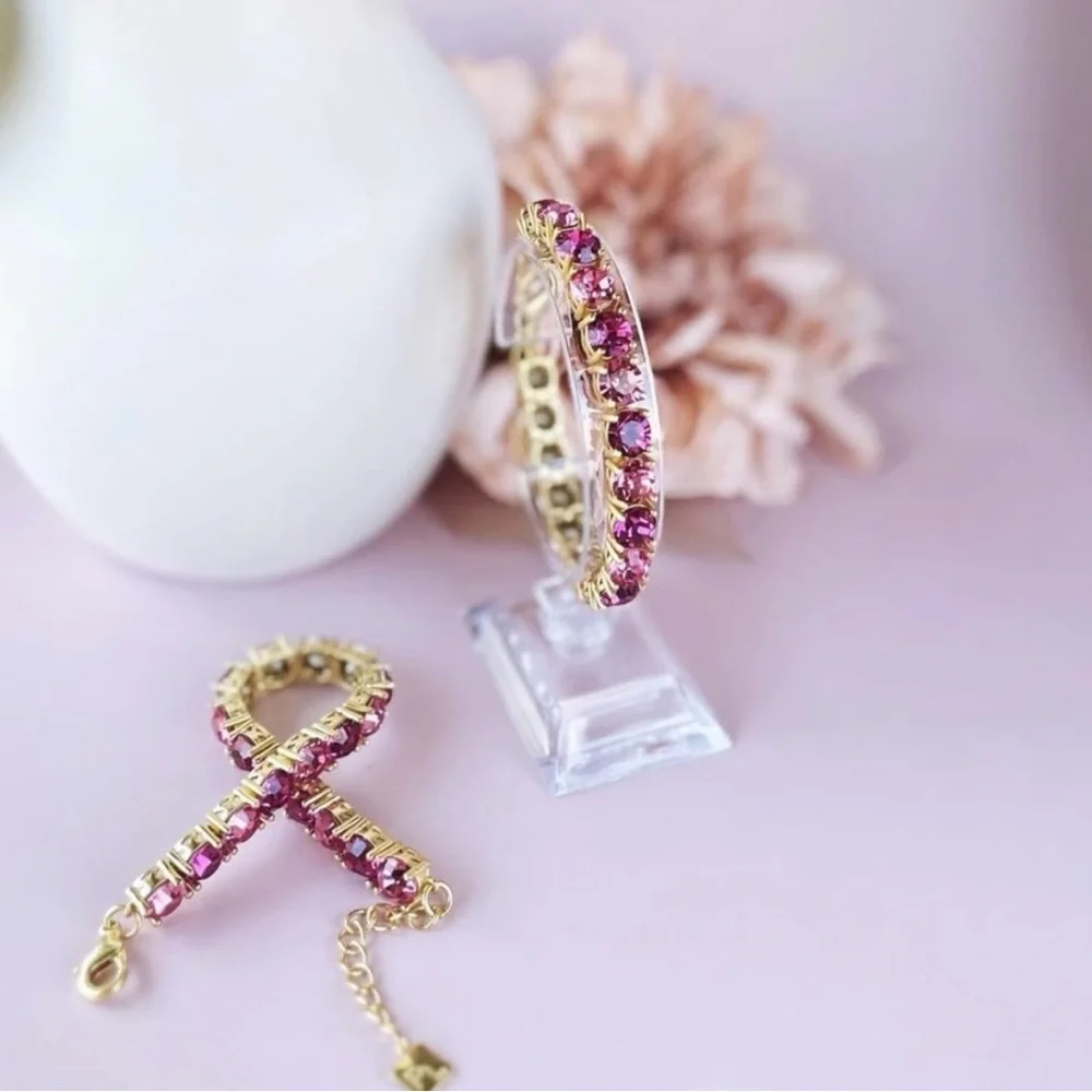 Park Lane Gold-Tone Bracelet with Pink Crystals - Picture 5 of 6
